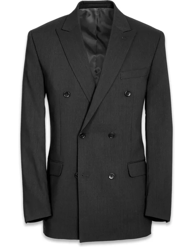 Classic Fit Essential Wool Double Breasted Peak Lapel Suit Jacket